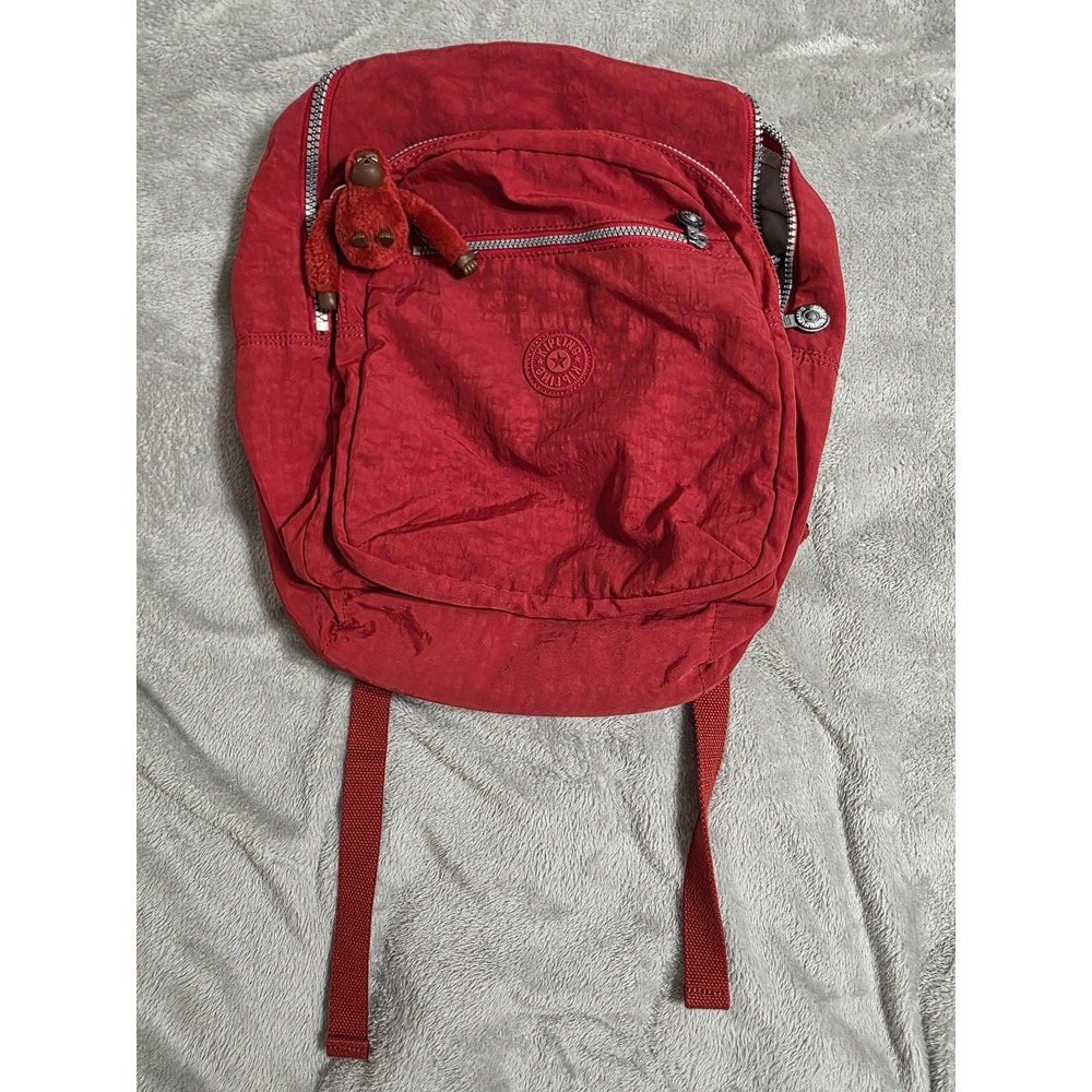 Kipling Seoul Cherry Red Laptop School Backpack Water Resistant Antonio Gorilla